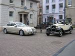 Metallic Gold Jaguar S-Type and 1929 Essex at a wedding in August 2010